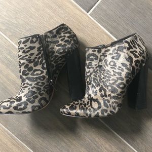 Animal print booties